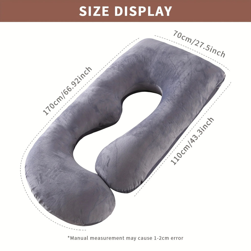 Detachable G-Shaped Maternity Pillow 36 x 28 x 14 cm (14.2 x 11.0 x 5.5 in) Crystal Velvet Pregnancy Support Cushion for Side Sleeping