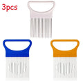 Colorful Onion Slicer & Holder - Stainless Steel Potato Chip Style Vegetable Slicer (1/2/3/4-Pack)