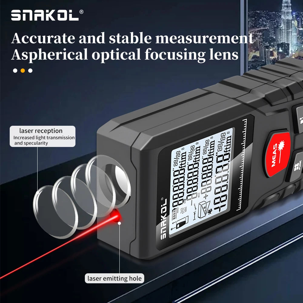 Digital Laser Distance Meter Rangefinder – Professional Laser Tape Measure 50m/70m/100m/120m (0.16–394 ft)