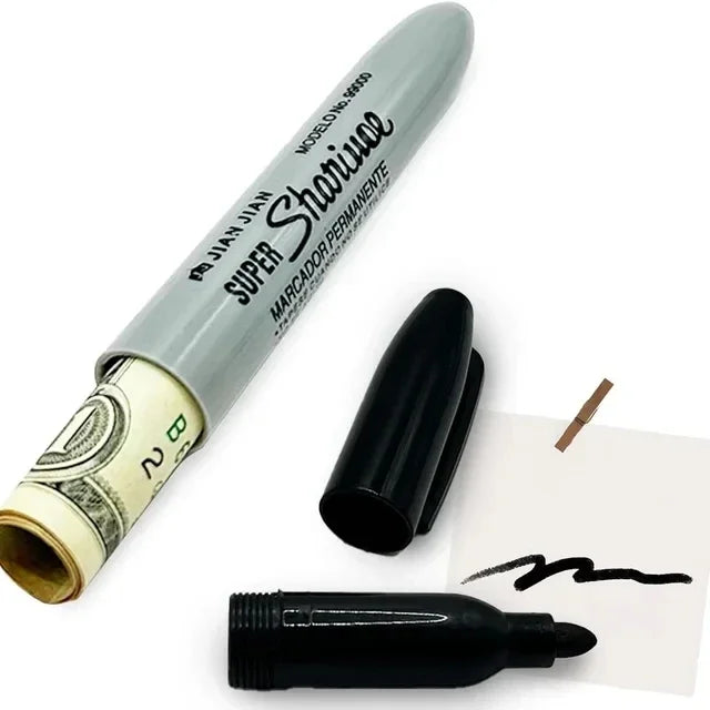 Hidden Compartment Marker Pen Diversion Safe, Discreet Storage for Cash & Jewelry — 14.5 × 1.5 × 1 cm (5.7 × 0.6 × 0.4 in)