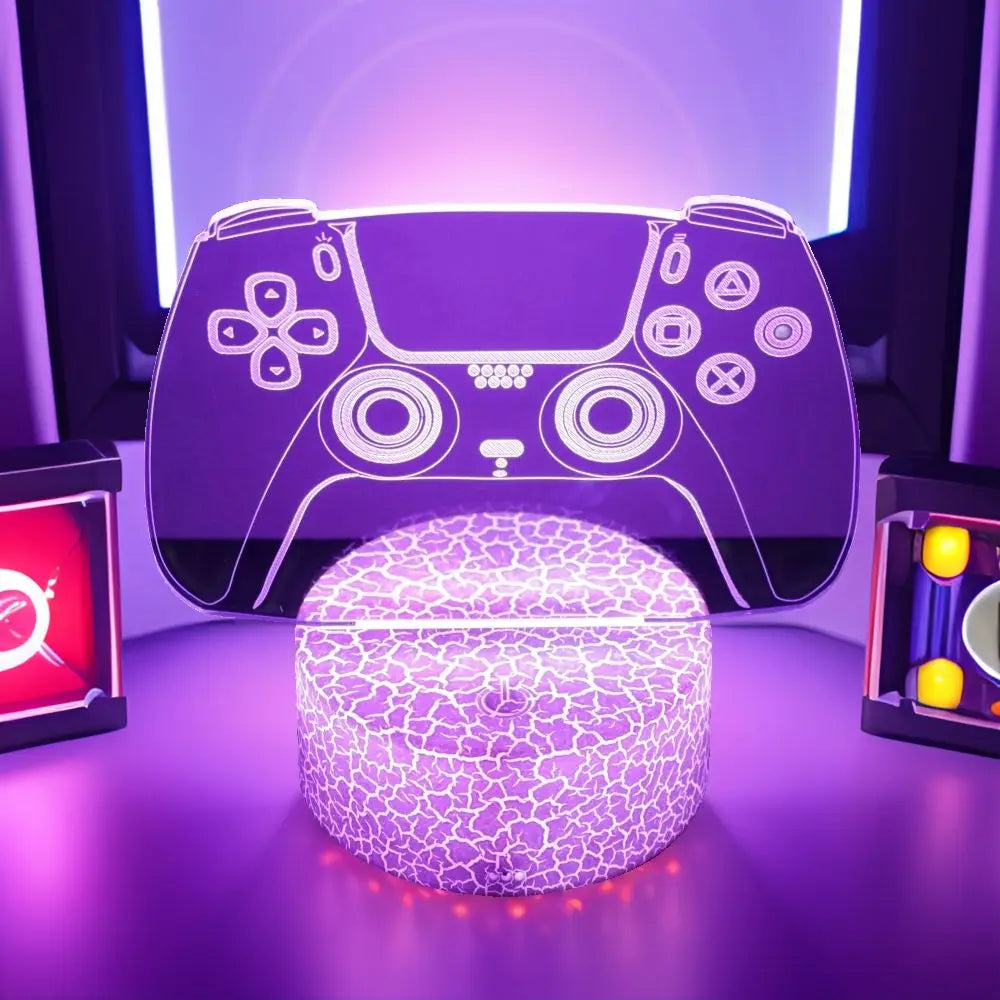 Neon Gamer 3D LED Night Light RGB – Gaming Table Lamp for Kids, Bedroom & Gamer Room