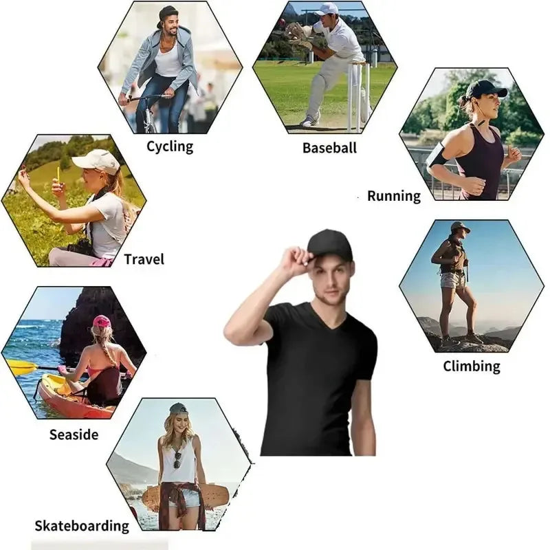 Unisex Black Baseball Cap – One Size Adjustable Sports Hat for Outdoor Casual Wear