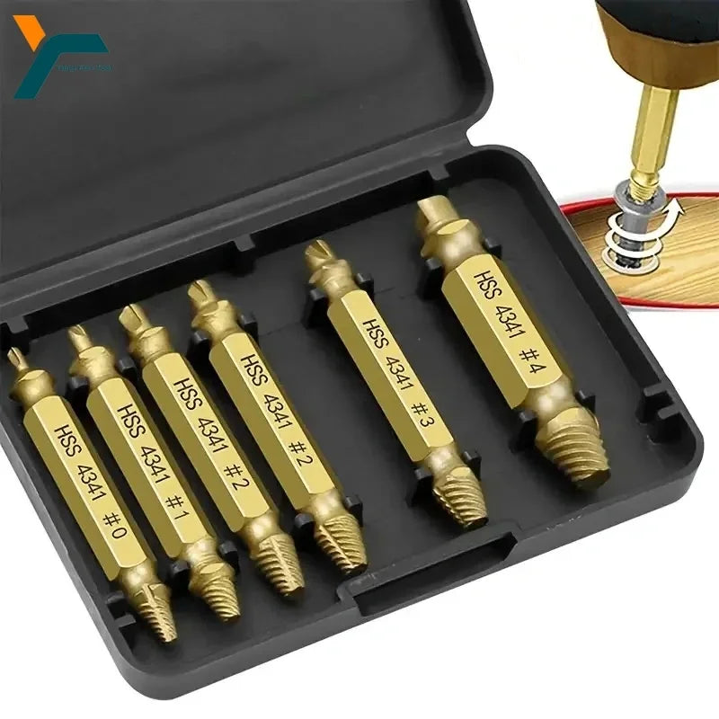 6-Piece HSS Screw Extractor Set – Stripped, Broken & Rusted Screw Remover (2–12 mm / 0.08–0.47 in)
