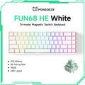 Magnetic Switch 60% & 65% Mechanical Gaming Keyboard - Rapid Trigger RT, 8K Polling, Hot-Swappable, RGB, Tri-Mode USB-C/BT/2.4G