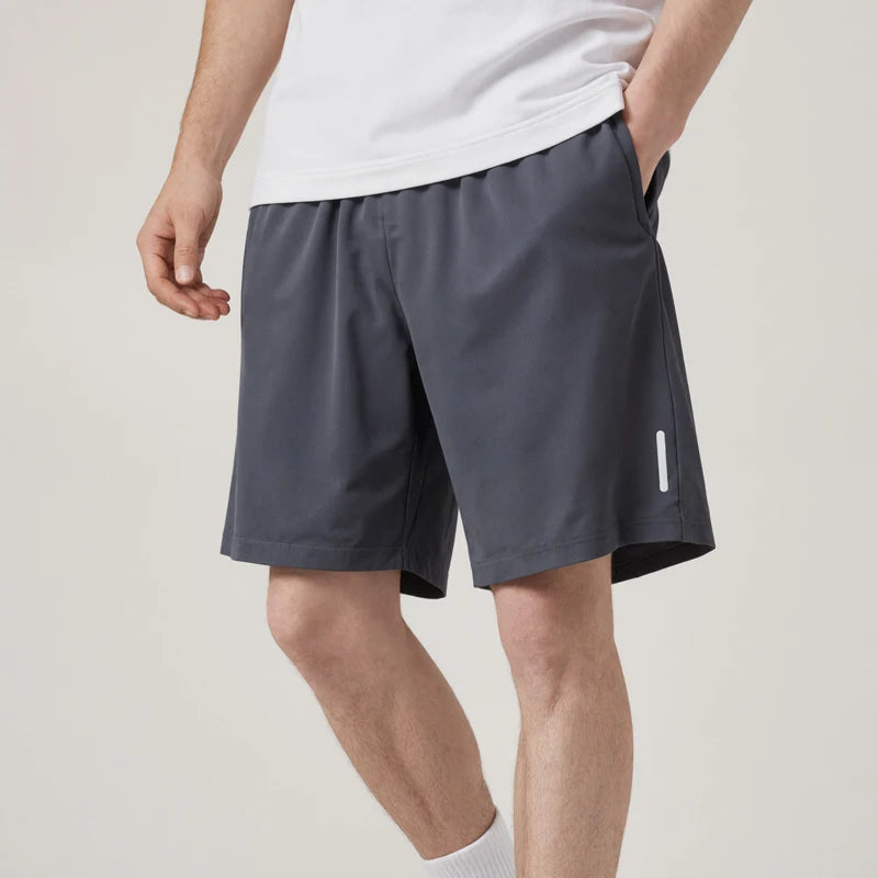 Men's Quick-Dry Athletic Shorts - Breathable Running and Gym Board Shorts with Zipper Pockets