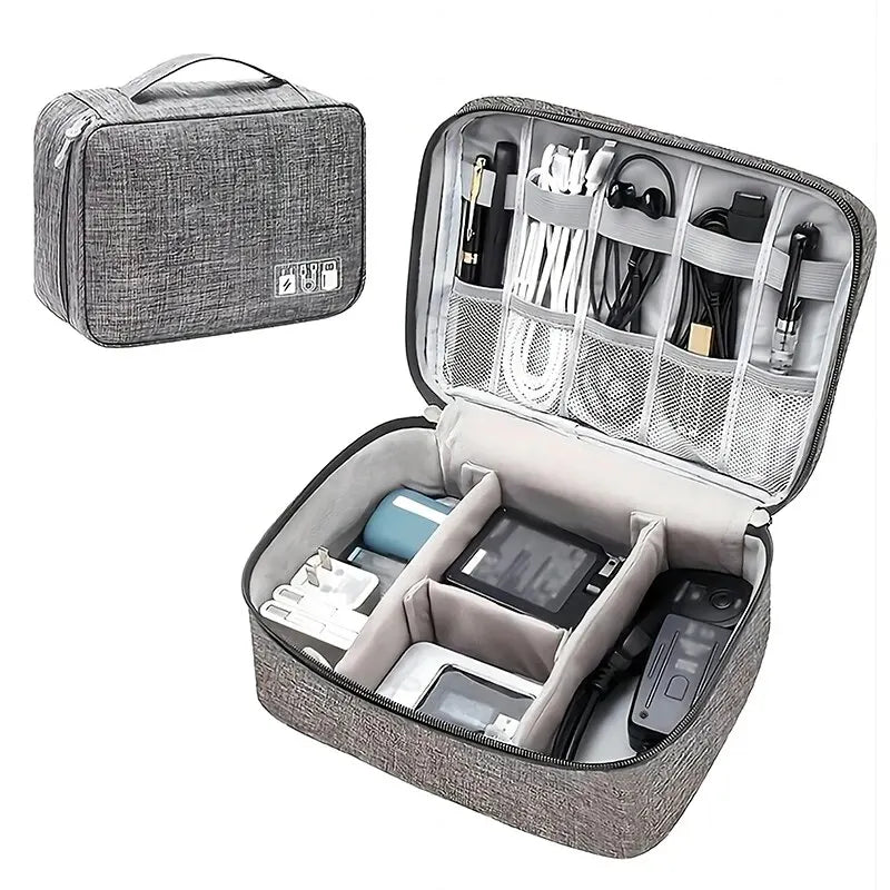 Waterproof Portable Cable Organizer Bag – USB Charger & Cord Travel Case