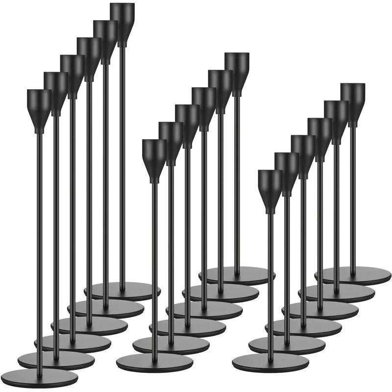 3-Piece Metal Candle Holder Set – European Modern Tabletop Candlesticks for Wedding, Party & Home Decor (24/29/34 cm | 9.4/11.4/13.4 in)