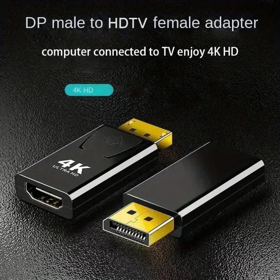 4K DisplayPort to HDMI Adapter – DP to HDMI Converter with Audio for Laptop PC HDTV