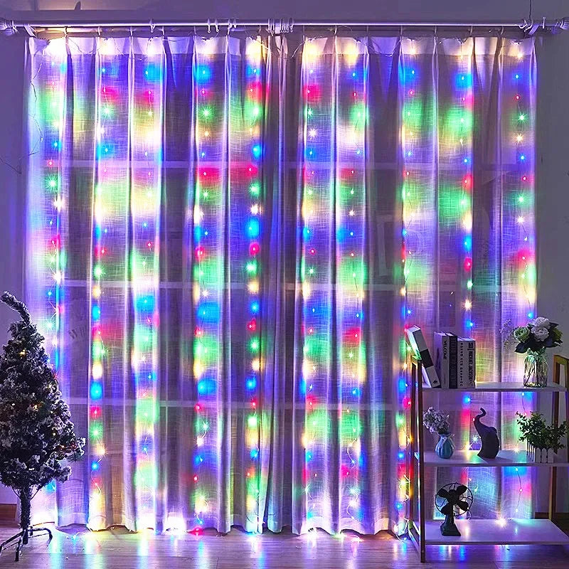 USB LED Curtain Fairy Lights with Remote, Window String Lights for Christmas, Wedding & Bedroom (Multiple Sizes, 5V USB)