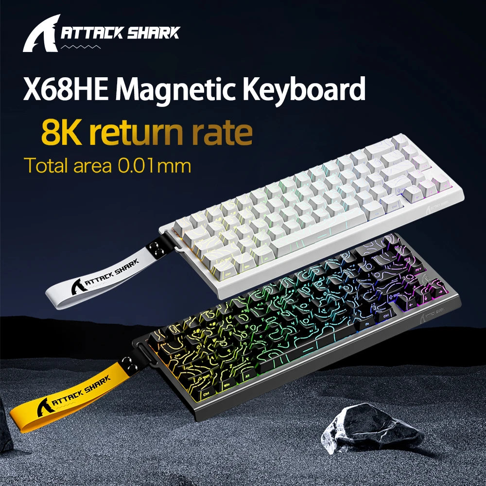 Magnetic 68-Key Wired Mechanical Gaming Keyboard – Hot-Swap PBT Keycaps, RGB Backlight, 8000Hz Polling, 0.125ms Response