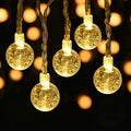 Battery Operated LED Crystal Ball String Lights – 10/20/40/80 LED, 1–10 m (3–33 ft) Fairy Garland for Holiday, Christmas & Home Decor