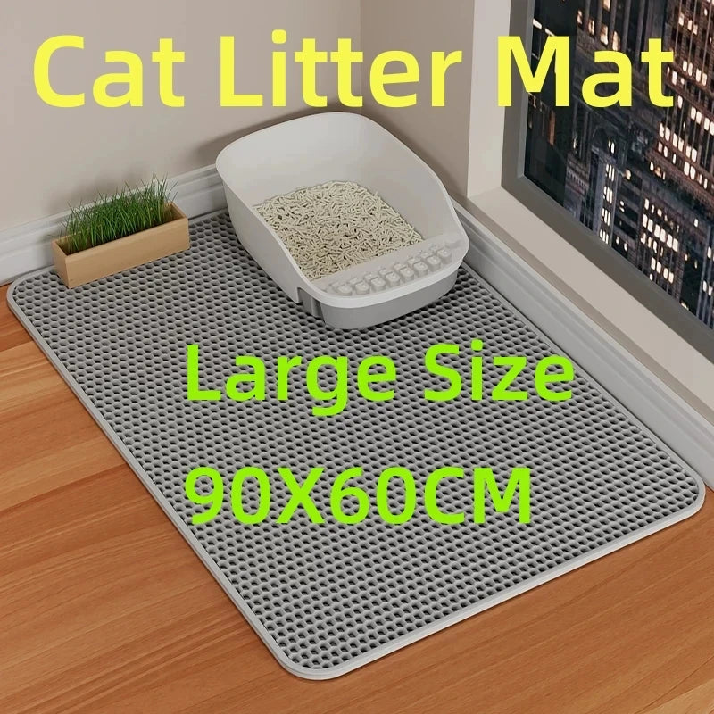 Double-Layer Waterproof Cat Litter Mat 90 x 60 cm (35.4 x 23.6 in) - Non-Slip Washable EVA Pet Pad