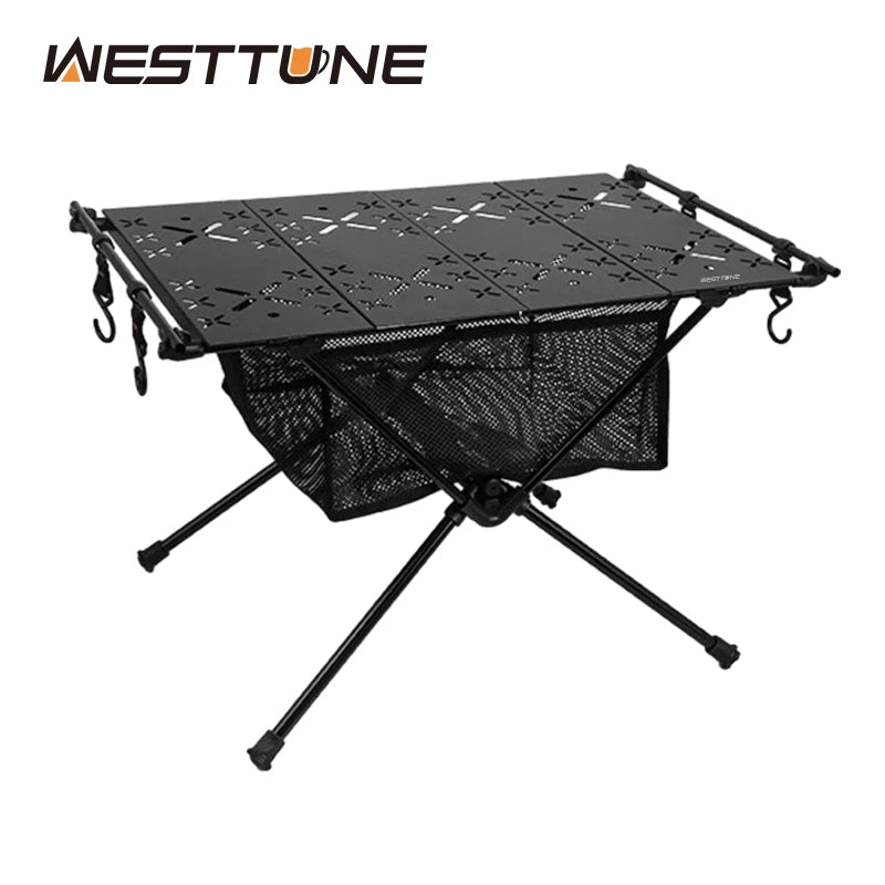 Folding Aluminum Camping Table with Mesh Storage Bag - Lightweight Portable Outdoor Picnic & BBQ Table
