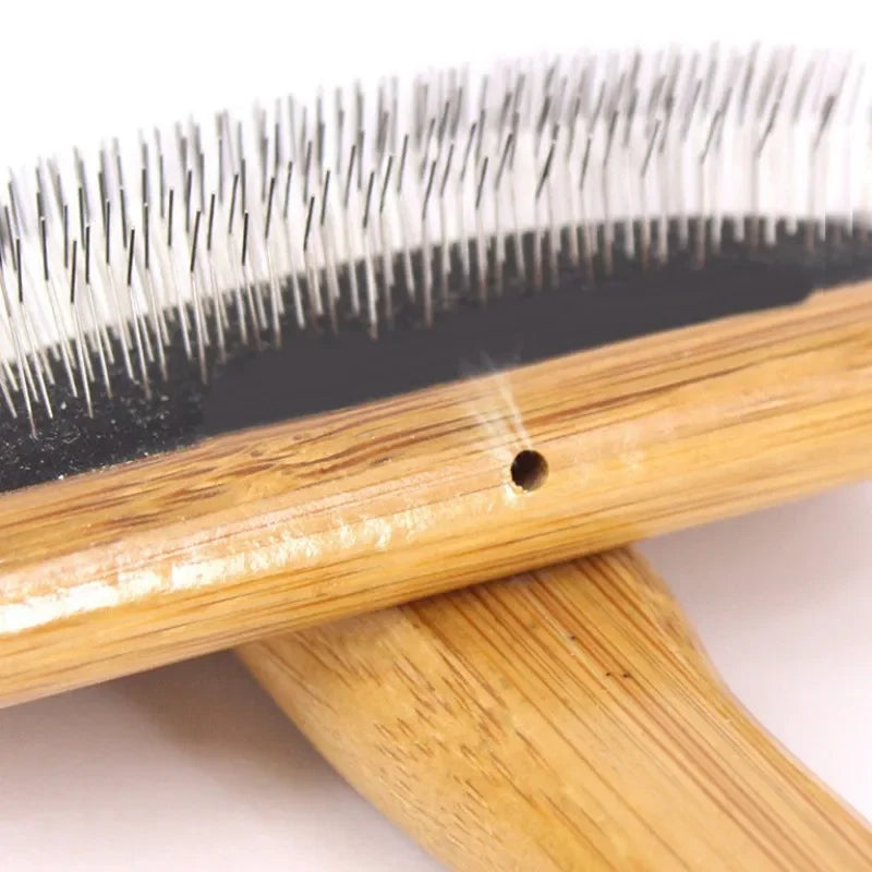 Wooden Pet Grooming Brush for Dogs & Cats – Hair Remover, Knot Opener & Massage Comb