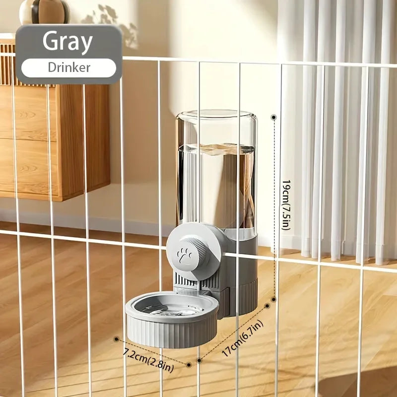 Automatic Hanging Gravity Pet Feeder & Water Dispenser with Container Bowl for Cage - Cat & Small Pets