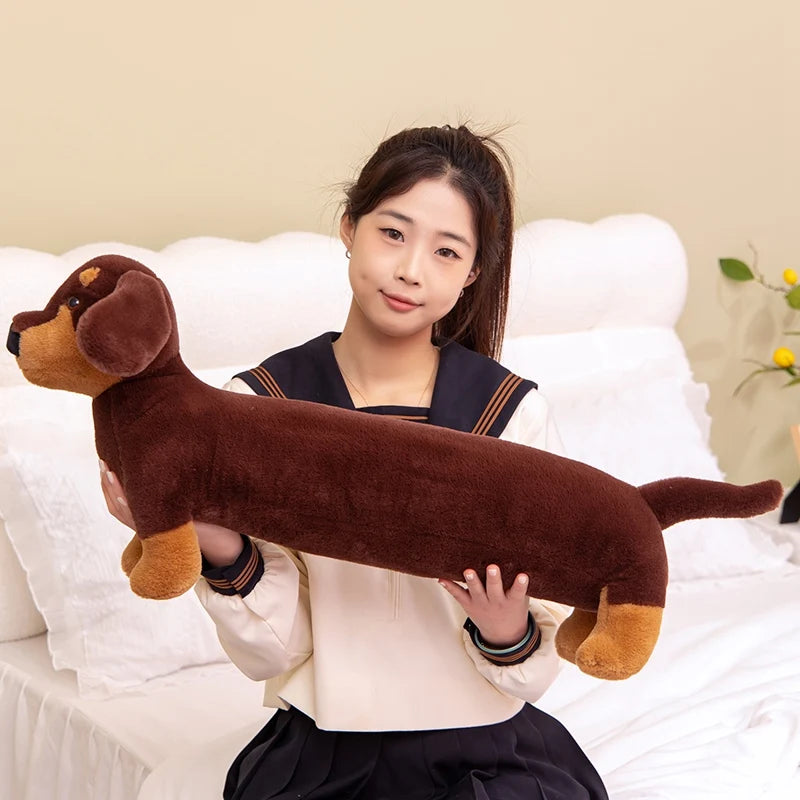 Dachshund Plush Body Pillow Long Brown Dog Hugging Pillow Stuffed Cartoon 60/80 cm (24/31.5 in) Home Decor