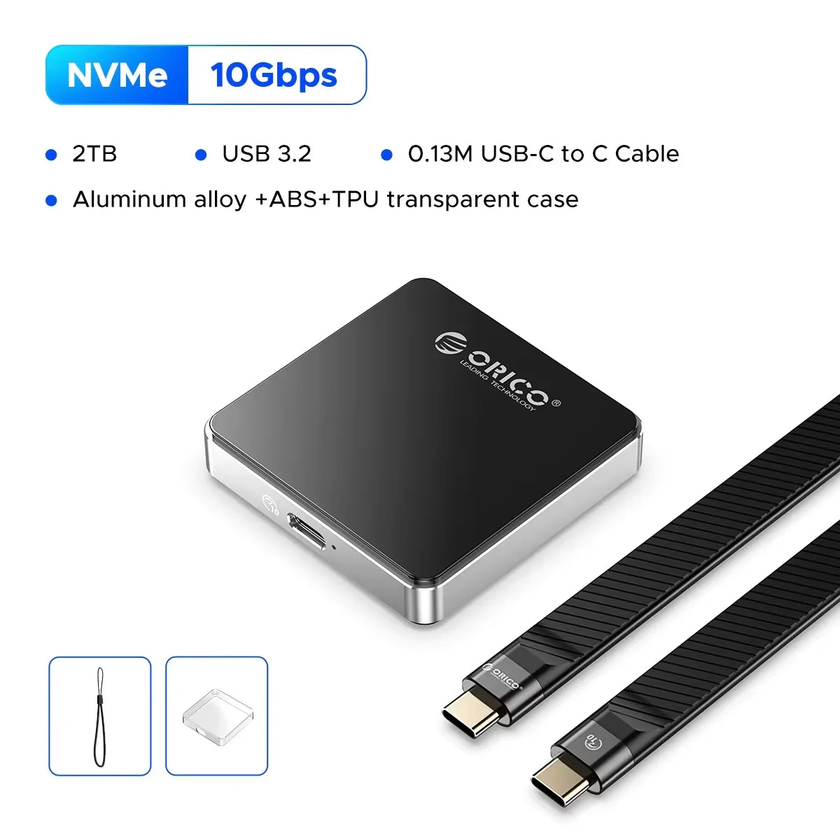 2.5-Inch SATA to USB-C HDD Enclosure — Tool-Free, Up to 6TB, UASP
