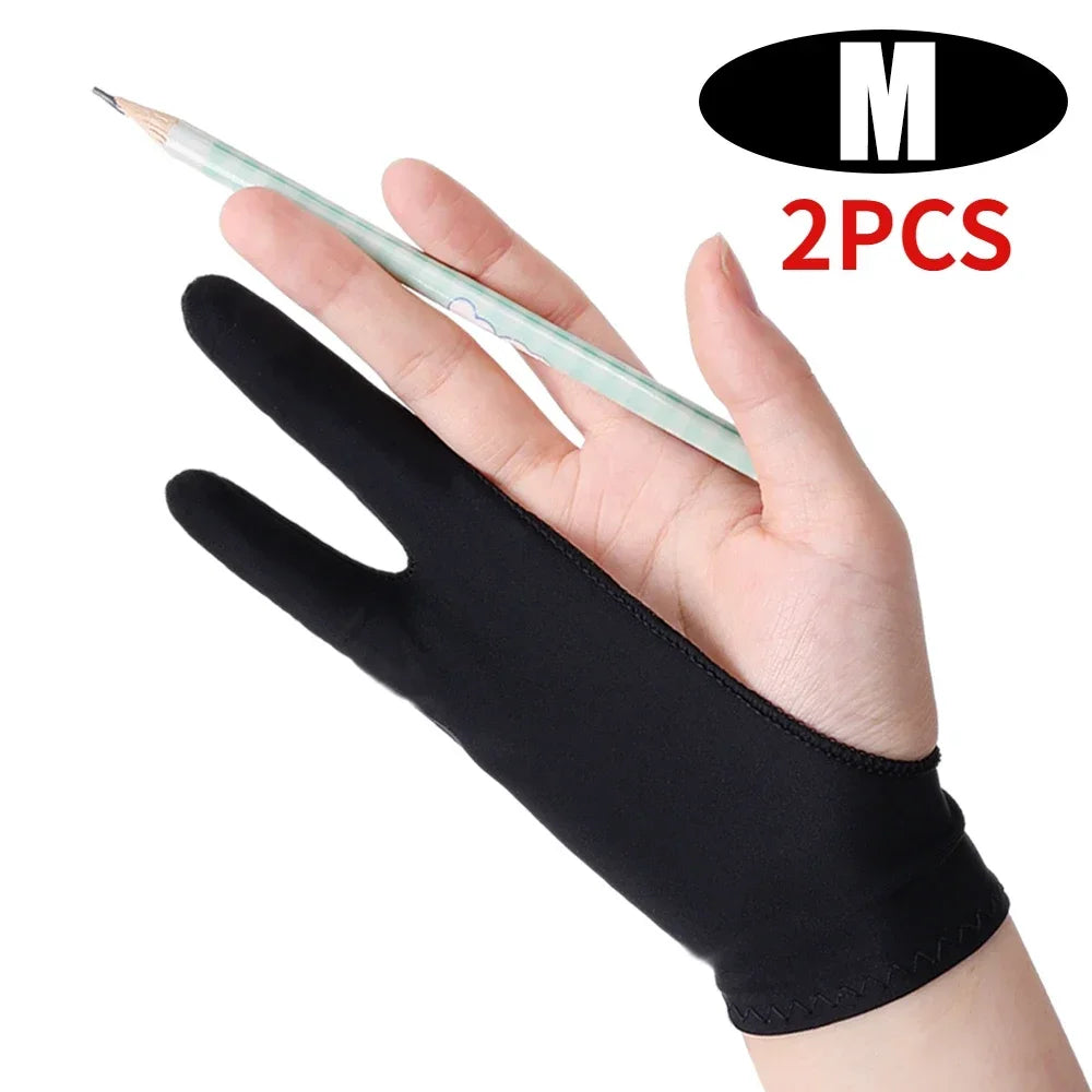 Two-Finger Drawing Glove — Anti-Smudge Palm Rejection Artist Glove for Graphics Tablets & iPad (1/2/4 Pack)