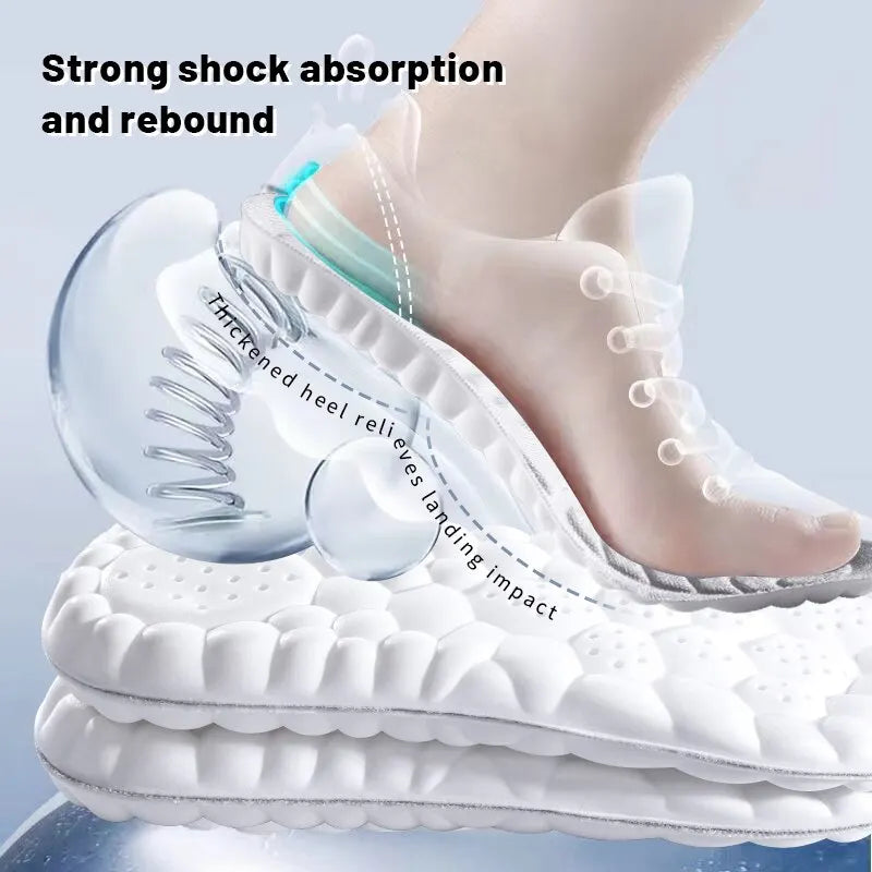 5D PU Sports Insoles – Breathable Shock-Absorbent Arch Support Orthopedic Inserts, Cut-to-Fit (Fits EU35–46 / 225–280 mm | 8.9–11.0 in)