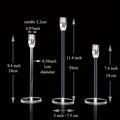 3-Pack Clear Acrylic Candle Holders – Modern Candelabra Table Centerpiece for Weddings, Parties & Holiday Decor