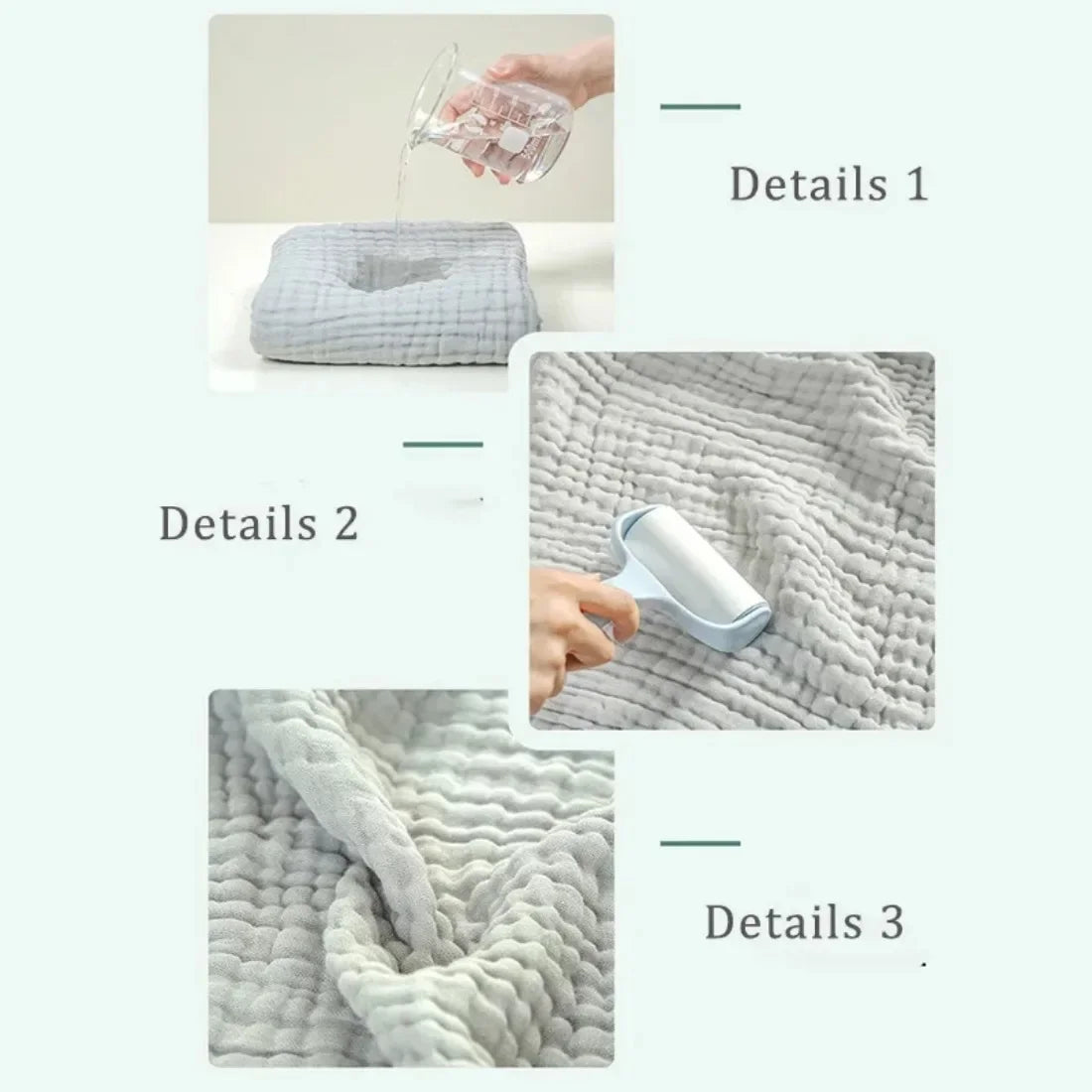 6-Layer Cotton Muslin Baby Swaddle Blanket 105 x 105 cm (41.3 x 41.3 in) - Gauze Bath Towel & Newborn Receiving Blanket
