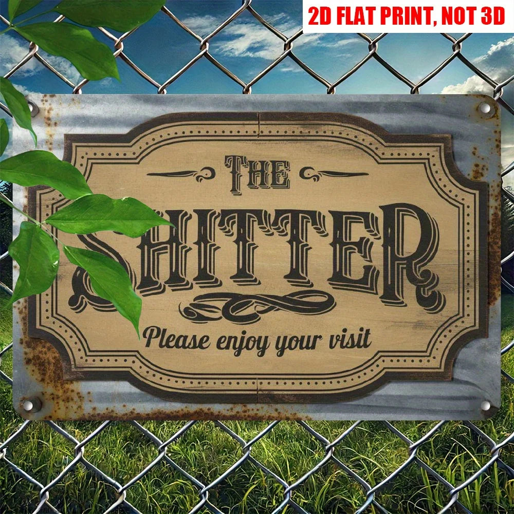 Vintage Welcome Metal Garden Sign — 12 x 8 in (30 x 20 cm) Rustic Classic Wall Plaque