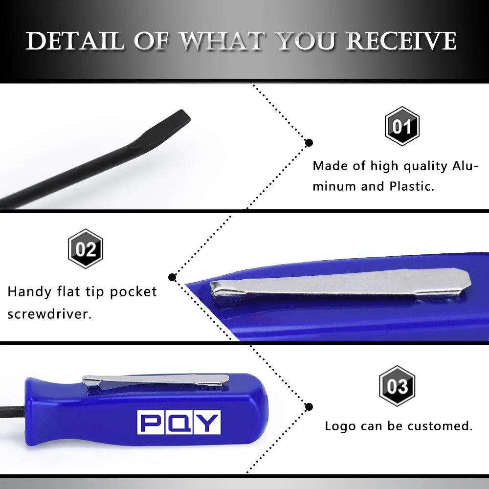 Pocket Pry Bar Short Angled 4-Sided Grip Car Repair Remover Hand Tool