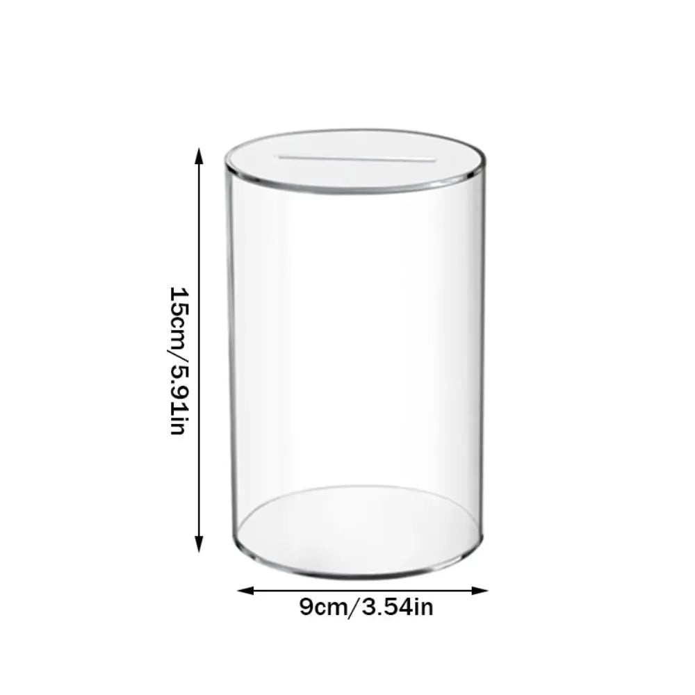 Acrylic Clear Coin Bank – Money Saving Box & Change Jar for Kids & Adults, 3 Sizes (2.76–5.91 in / 7–15 cm)