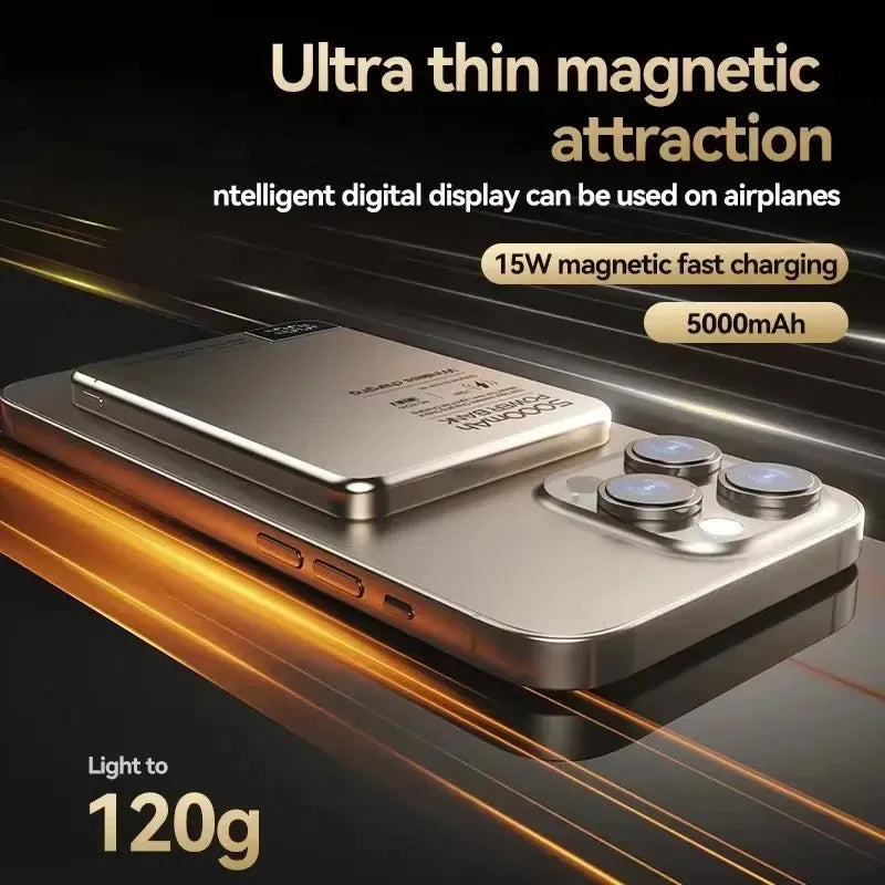 10000mAh Magnetic Wireless Power Bank 20W PD Fast Charge Qi2 MagSafe-Compatible Portable Charger