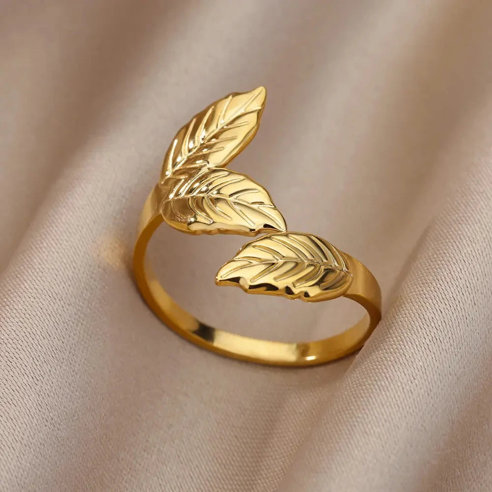 316L Stainless Steel Gold-Tone Women's Ring – Hypoallergenic Classic Tension-Set Wedding & Couple Ring