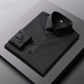 Men's Business Casual Long Sleeve Wrinkle-Resistant Polyester Dress Shirt – Smart Casual, All-Season