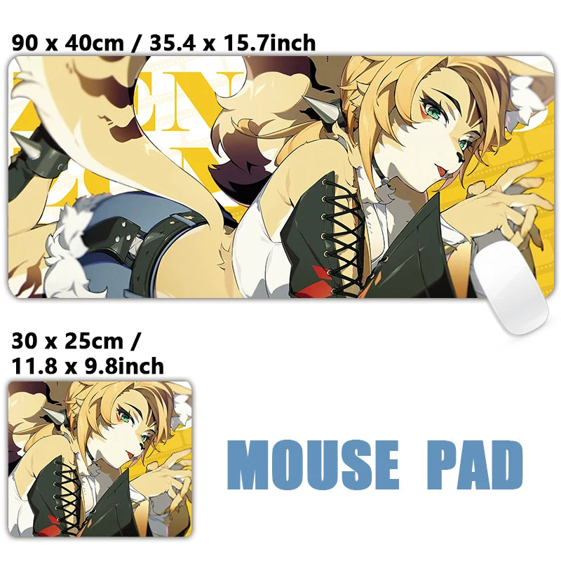 XXL Anime Gaming Mouse Pad – Hoshimi Miyabi & Evelyn Ellen Desk Mat, Large Keyboard Mousepad with Non-Slip Silicone Base