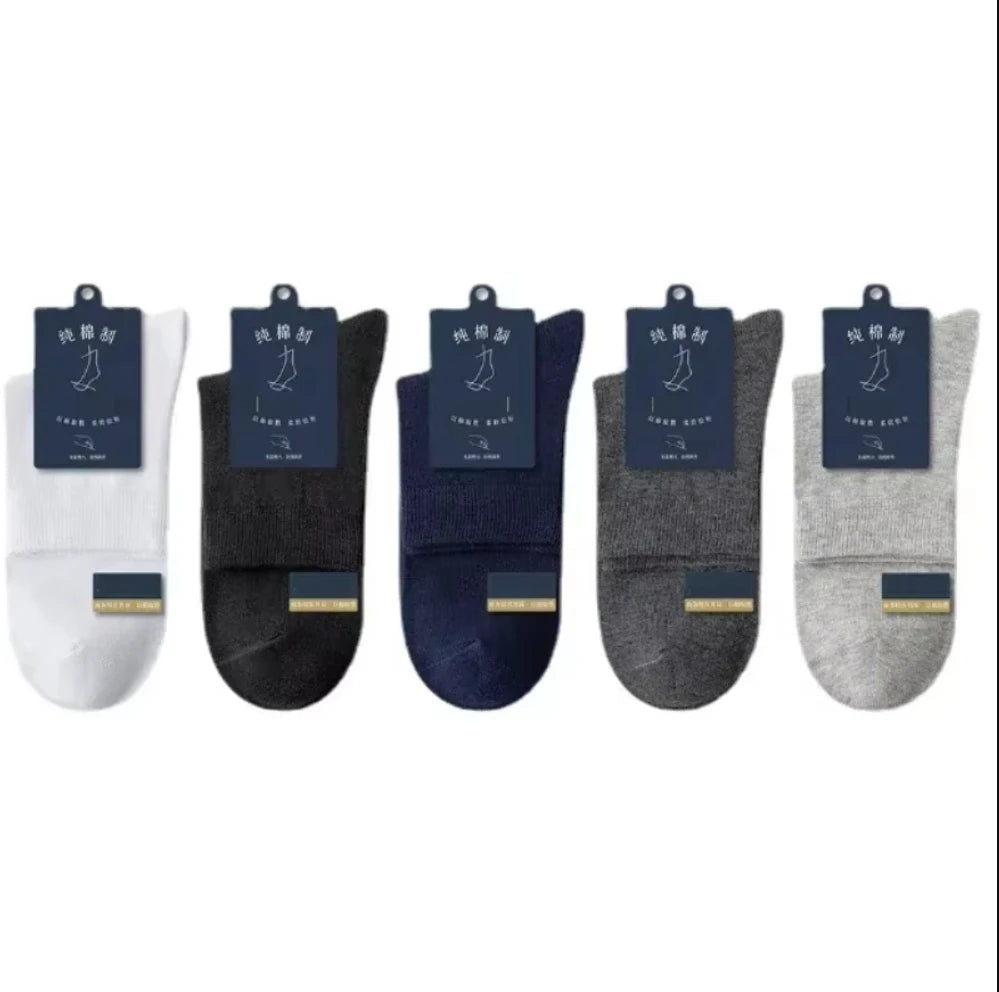 Men's Breathable Sports Crew Socks, 3/5/10 Pairs, Polyester-Cotton Anti-Odor Sweat-Absorbent
