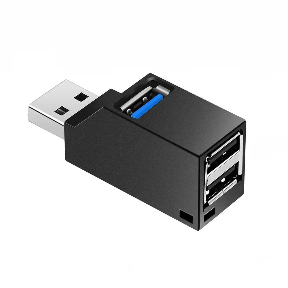 Mini 3-Port USB 3.0 Hub Adapter – High-Speed USB 3.0/2.0 Splitter for PC & Laptop, Plug-and-Play
