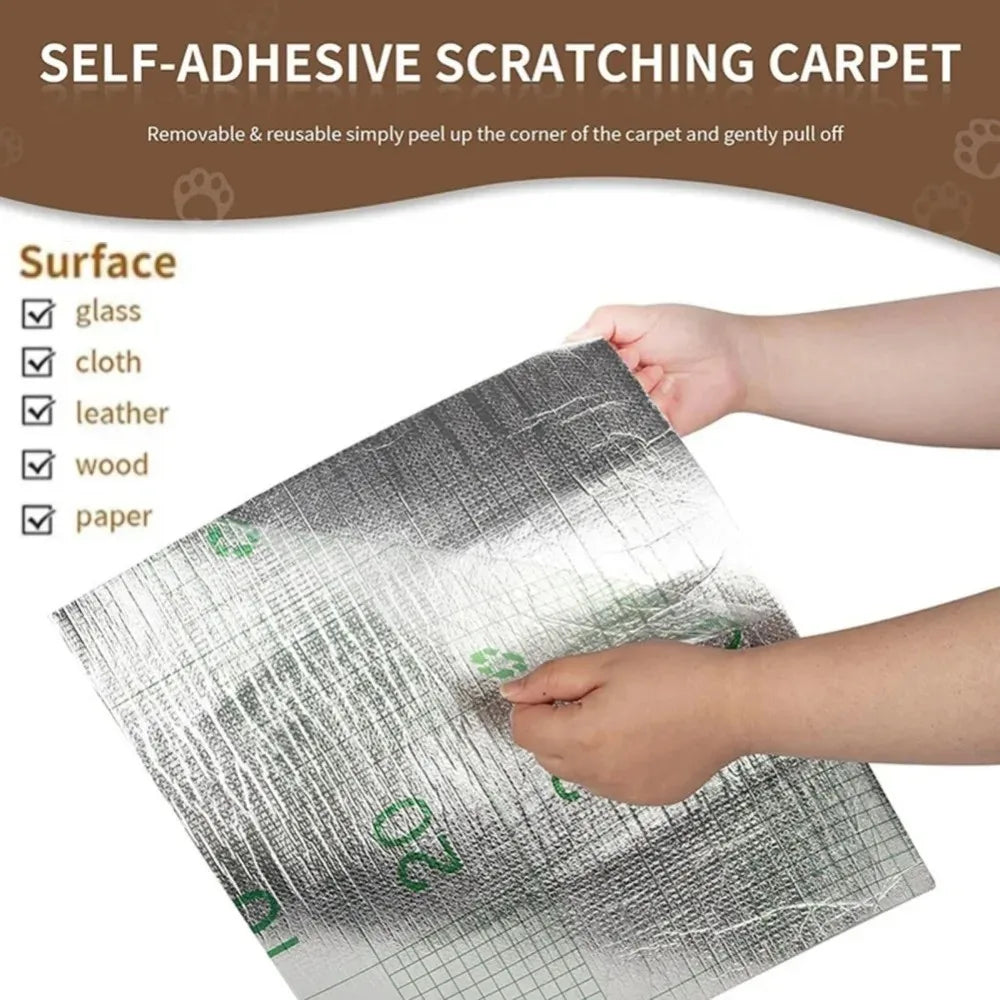 Trimmable Self-Adhesive Cat Scratching Mat – Carpet Sofa & Corner Furniture Protector