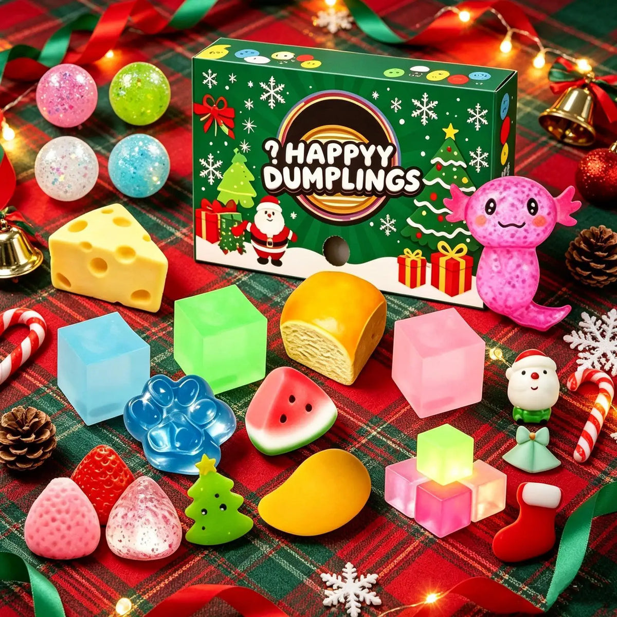 24-Day Christmas Dumpling Squishy Advent Calendar – Slow-Rising Sensory Fidget Countdown, Stress Relief Party Favors