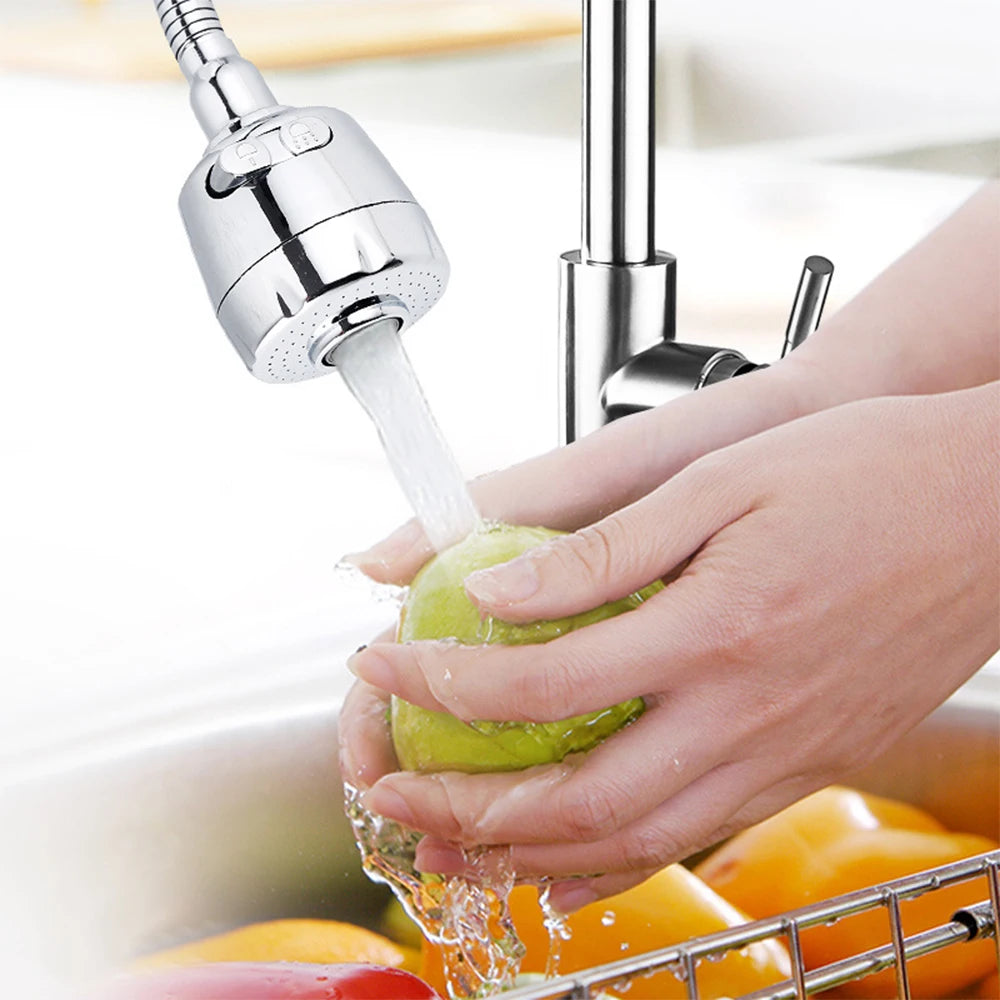 Universal 2/3-Mode Rotating Kitchen Faucet Adapter 360° Swivel Aerator Spray Nozzle, Water-Saving Tap Extender