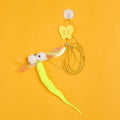 Adjustable Hanging Feather Cat Toy for Door – Elastic Rope Interactive Teaser for Cats & Small Dogs 10–65 in (25–165 cm)