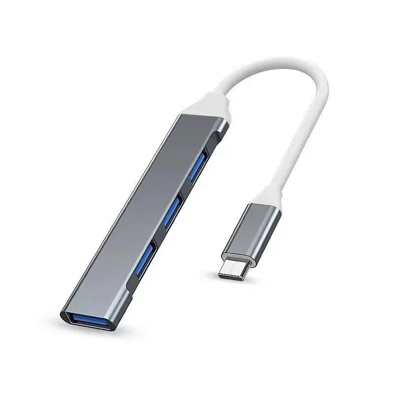 4-Port USB-C Hub OTG Adapter for Laptops, Tablets & Phones — USB 2.0