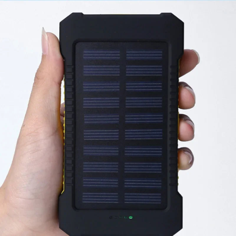 Waterproof Solar Power Bank 50,000/100,000/200,000mAh Dual USB PD 20W & 120W Fast Charge Portable Charger with LED Display & Flashlight for Camping & Travel