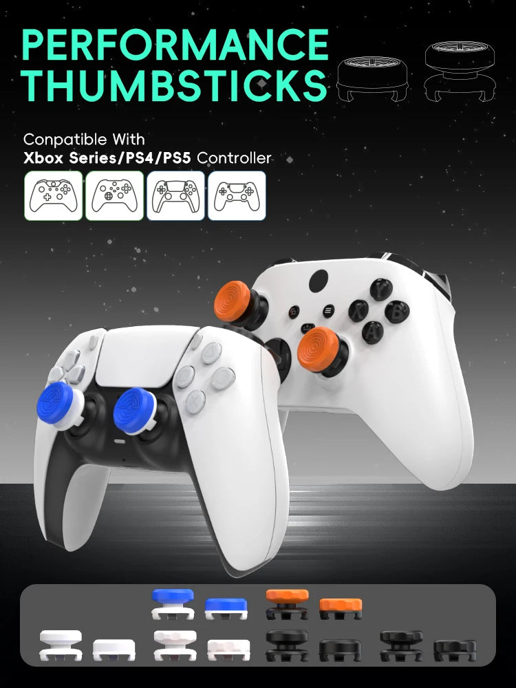 High-Rise Thumbstick Extenders for PS4, PS5 & 8BitDo Ultimate Controller – 2-Pack Silicone Joystick Grips