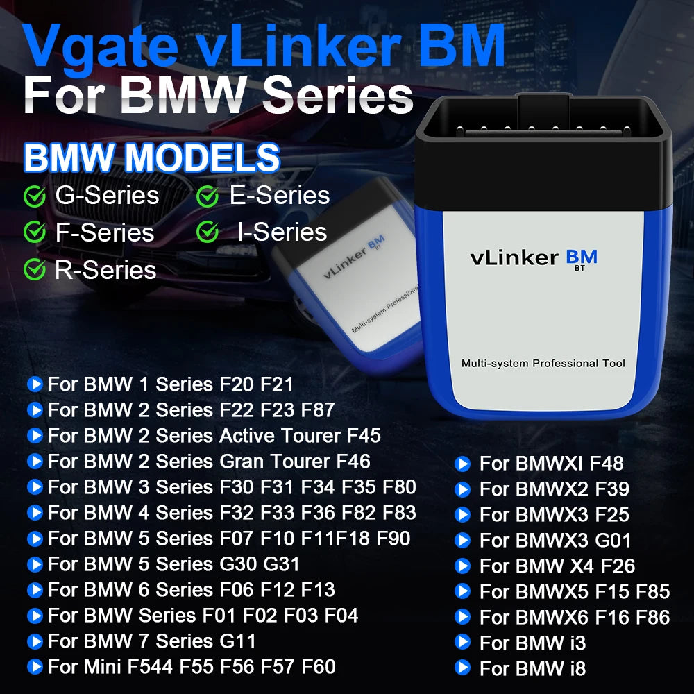 ELM327 BMW OBD2 WiFi Bluetooth 4.0 Car Diagnostic Scanner — Compatible with BimmerCode & BimmerLink