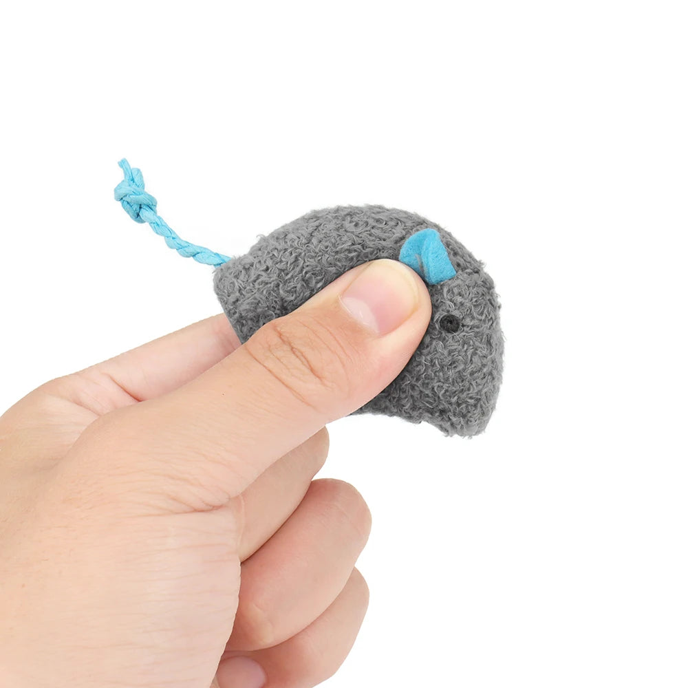 12-Pack Catnip Plush Mice for Cats - Interactive Kitten Play Set (5.1 x 1.2 in / 13 x 3 cm)