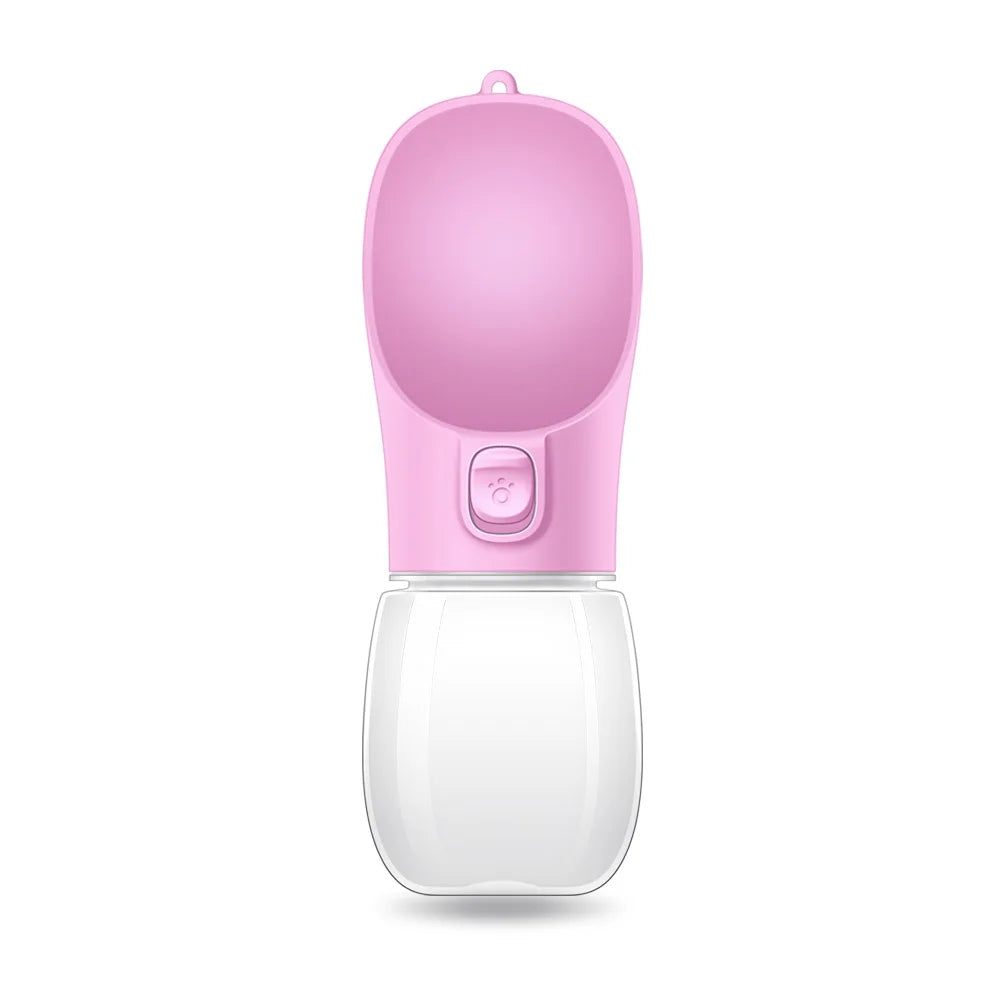 Portable Leakproof Dog & Cat Water Bottle – 300/350/550ml (10oz/12oz/18.6oz) Travel Dispenser with Built-In Bowl