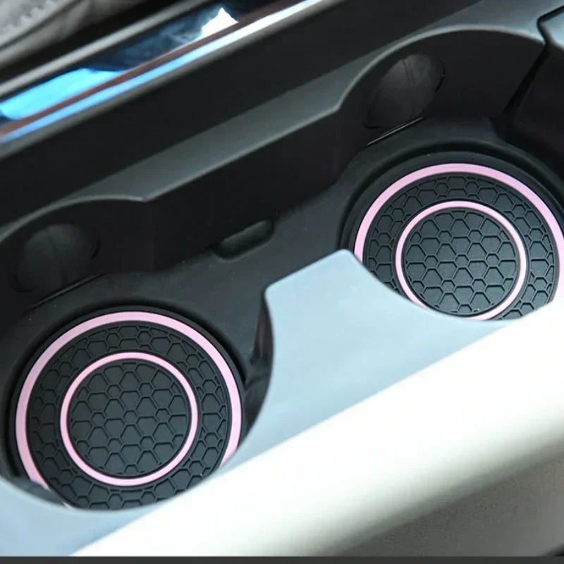 2-Piece Universal Anti-Slip Car Cup Holder Coasters, Dustproof Durable Interior Protectors