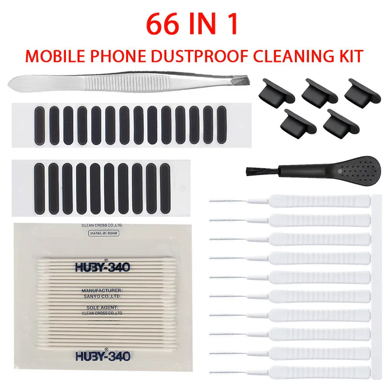 Universal Phone Dust Plug Mesh Sticker, Speaker & Type-C Charging Port Protector Cleaning Kit for iPhone, Samsung, Xiaomi
