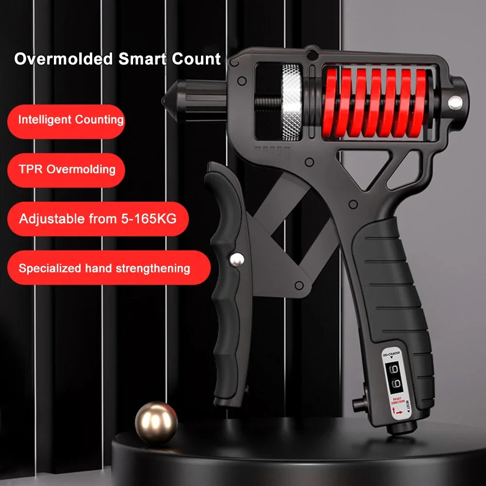 Adjustable Hand Grip Strengthener 5–165 kg (11–364 lb) Nonslip Hand Gripper with Mechanical Counter — Wrist, Finger & Forearm Trainer