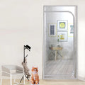 Cat-Resistant Zipper Door Screen - Nano Mesh Pet Door Curtain, Anti-Mosquito & Scratch-Proof, Up/Left Opening