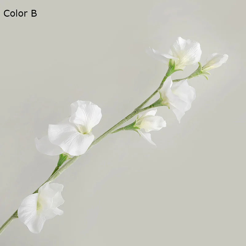 Silk Orchid Branch 62cm (24.4in) - Artificial Orchid Stem for Wedding, Bridal Bouquets & Home Decor - White Pink Purple