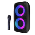 Portable Bluetooth Karaoke Speaker with Microphone, LED Party Light, FM Radio, TF/USB, 10W TWS